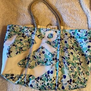 Sea Bags of Maine Large white Anchor on sea glass tote